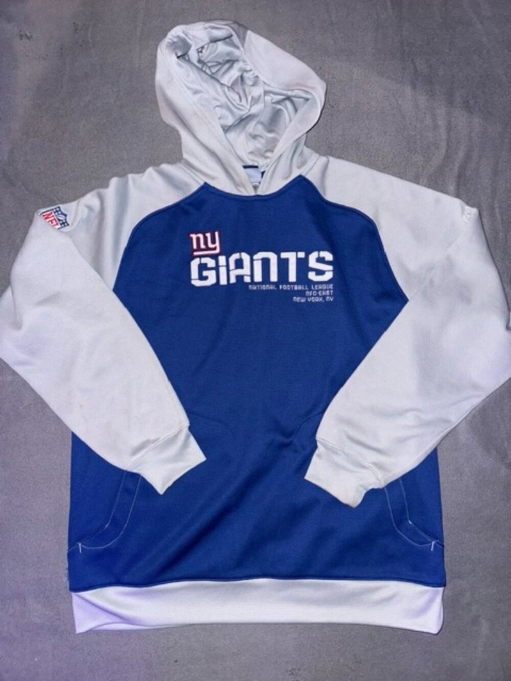 Reebok New York Giants Hoodie Men’s Medium NFL Pullover On Field Style